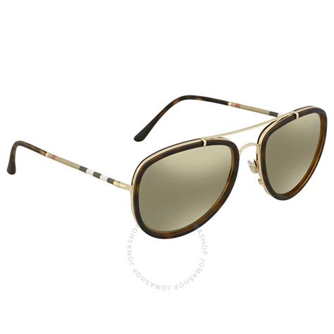 Burberry BE3090Q Light Brown Mirror Dark Gold Pi 